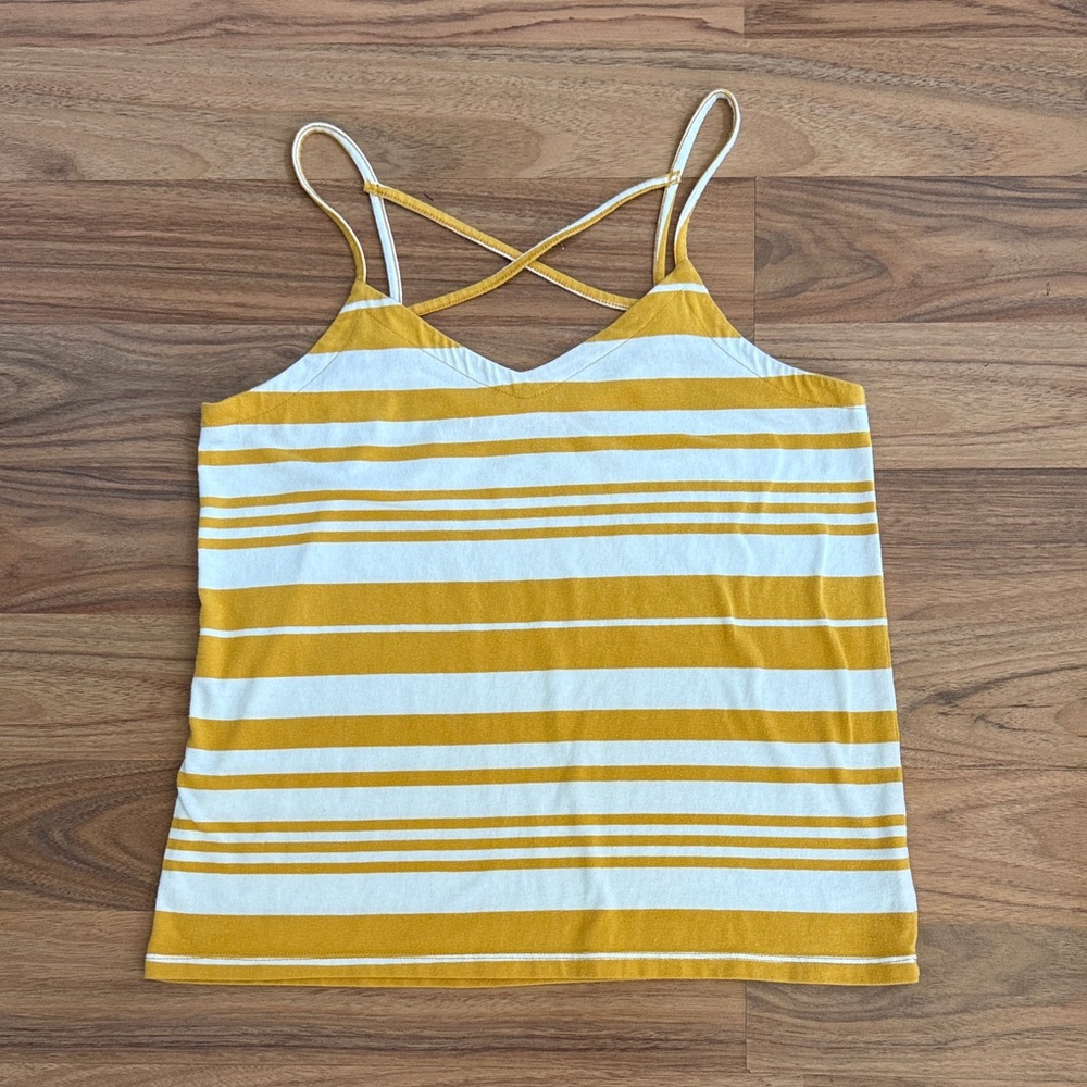 Striped Yellow and White Women's Top